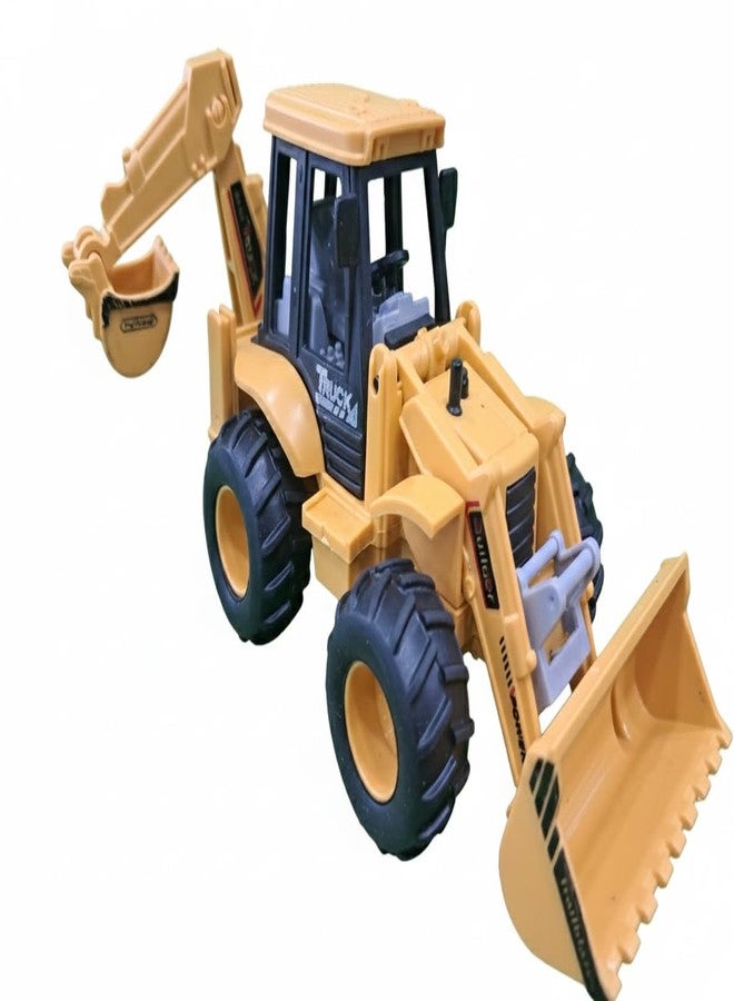 eToymart Friction Power Bulldozer and Excavator Construction Toy Vehicle for Kids | Push & Go Digger Truck with Front Loader & Rear Excavator | Realistic Design | Non-Toxic ABS (3+ Years) - Image 1